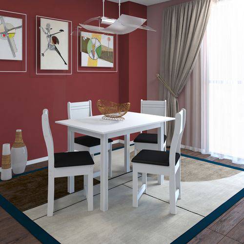 Conjunto de Mesa 1,10 com 4 Cadeiras Dubai Branca Preto Courino é bom? Vale a pena?