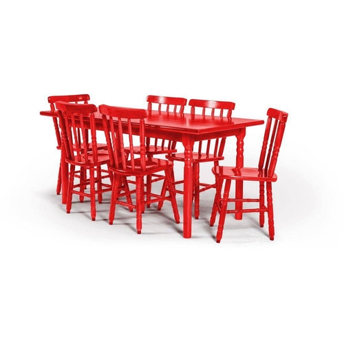 Conjunto de Mesa 160x80 Mônaco com 6 Cadeiras Assento Pequeno - Vermelho - Btb Móveis é bom? Vale a pena?