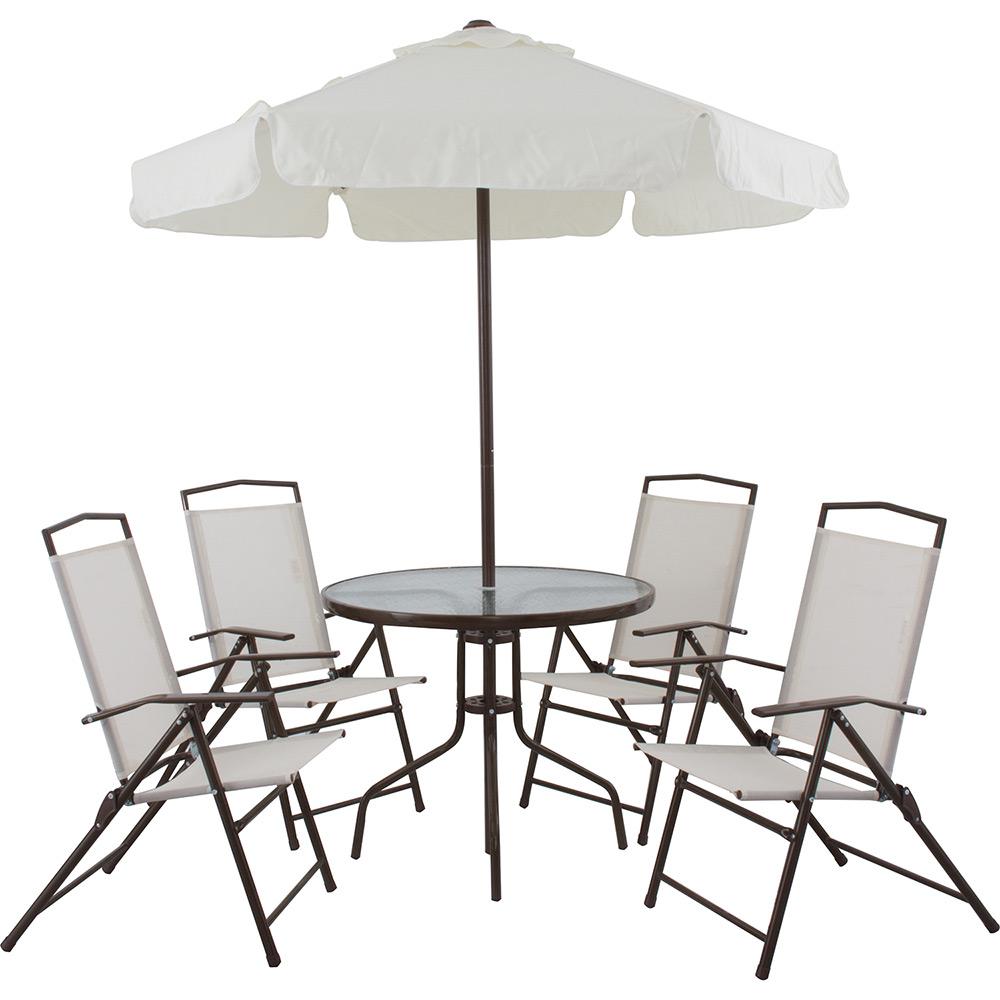 Conjunto de Mesa Jardim Miami Redonda com 4 Cadeiras Bege e Café - Bel Fix é bom? Vale a pena?