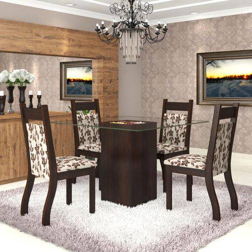 Conjunto de Mesa para Sala de Jantar Dubai com 4 Cadeiras Jady Nogueira/Brownie é bom? Vale a pena?