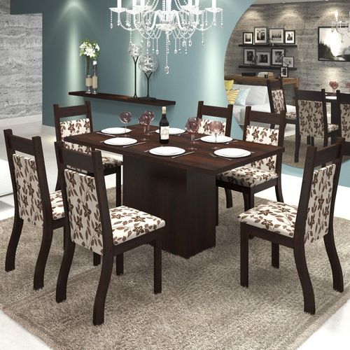 Conjunto de Mesa para Sala de Jantar Moscou com 6 Cadeiras Jady Nogueira/Brownie é bom? Vale a pena?