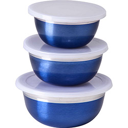 Conjunto de Potes Inox 3 Peças Azul Metalizado com Tampa - La Cuisine é bom? Vale a pena?