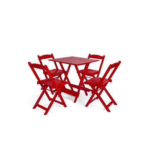 Conjunto Dobrável 70x70 com 4 Cadeiras - Vermelho - Btb Móveis é bom? Vale a pena?