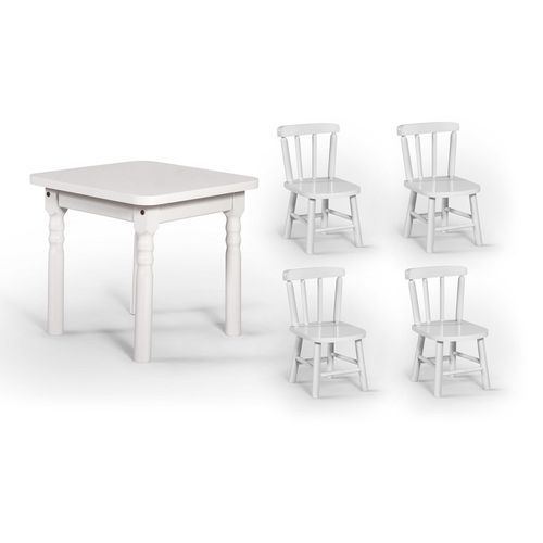 Conjunto Infantil 60x60 com 4 Cadeiras - Branca - Btb Móveis é bom? Vale a pena?