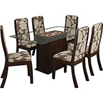 Conjunto Mesa de Jantar Adradecor + 6 Cadeiras Click Floral Tabaco/Floral Café - Classic Home é bom? Vale a pena?