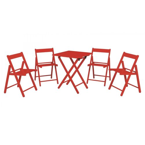 Conjunto Mesa e 4 Cadeiras Dobráveis Aconchego Tramontina Vermelho é bom? Vale a pena?