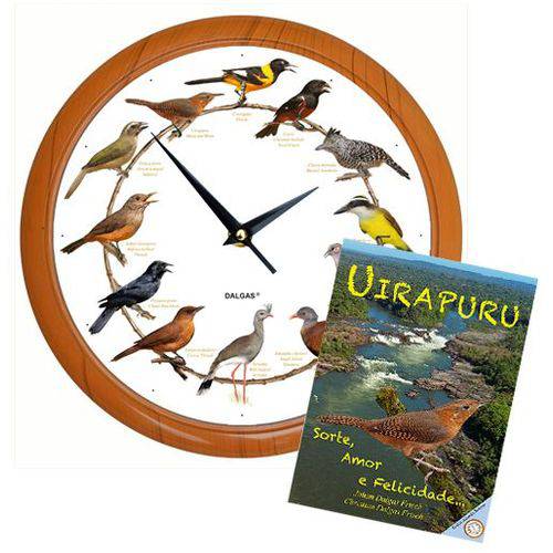 Conjunto Relógio de Parede com Sons de Pássaros com Borda na Cor Madeira (adendo Sonoro) e Livro Uir é bom? Vale a pena?