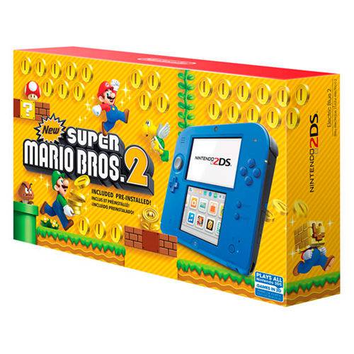 Console Nintendo 2ds Azul Bundle Mario Bros 2 é bom? Vale a pena?