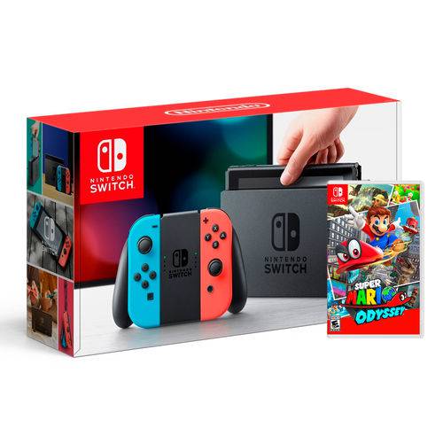 Console Nintendo Switch Azul/vermelho + Jogo Mario Odyssey - Nintendo é bom? Vale a pena?