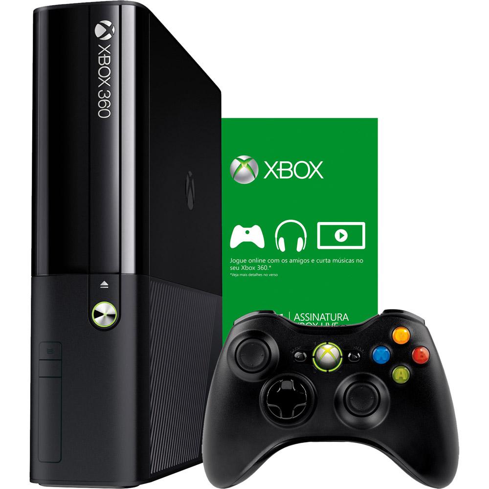 Console Xbox 360 Slim 4GB com 3 jogos no Shoptime