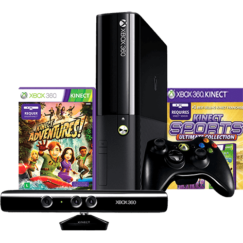 Console Xbox 360 4GB + Sensor Kinect + Controle Sem Fio + 2 Jogos é bom? Vale a pena?