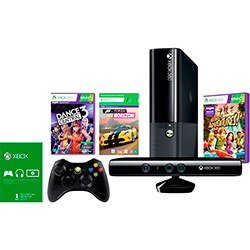 Console Xbox 360 250GB + Kinect Sensor + Game Kinect Adventures + Game Dance Central 3 + Game Forza Horizon (Via Download) + Controle Sem Fio - Oficial Microsoft é bom? Vale a pena?