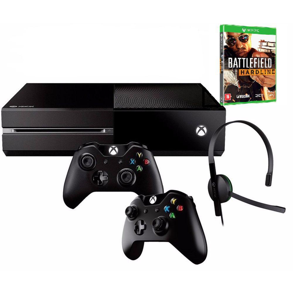 Console Xbox One 500gb + Jogo Battlefield Hardline + 2 Controles Wireless + Headset Com Fio é bom? Vale a pena?