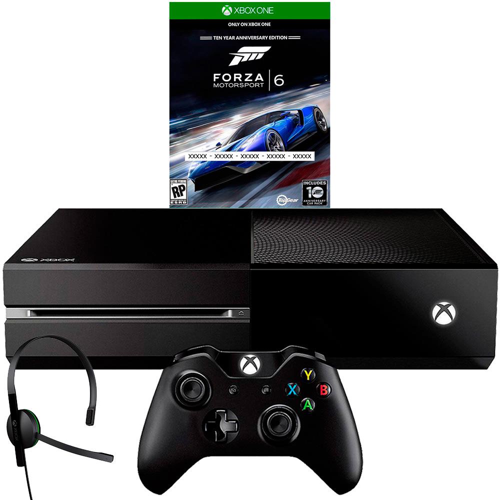 Console Xbox One 500GB + Jogo Forza 6 (Via Download) + Controle Wireless + Headset com Fio é bom? Vale a pena?