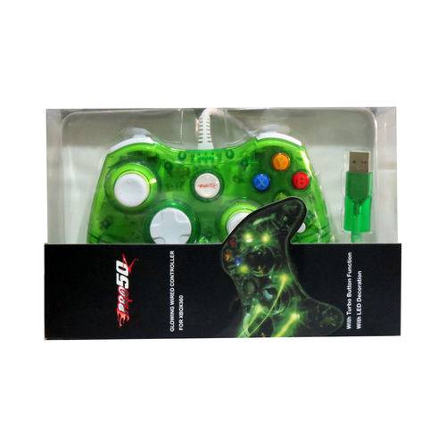 Controle Xbox 360 com Fio Led Verde - Pro50 é bom? Vale a pena?
