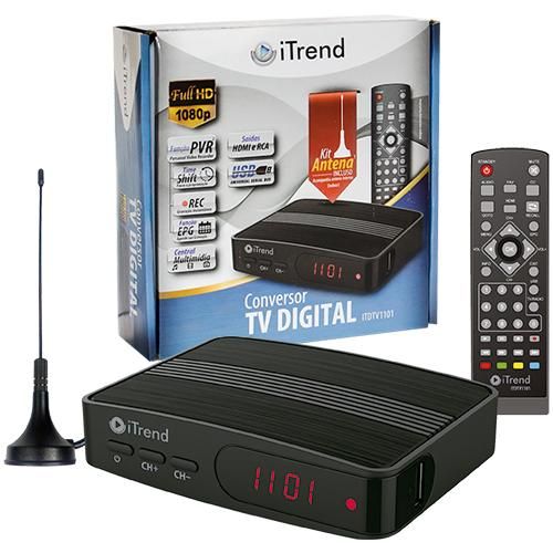 Conversor de Tv Itrend para Sinal Digital Full HD com Kit Antena Preto é bom? Vale a pena?