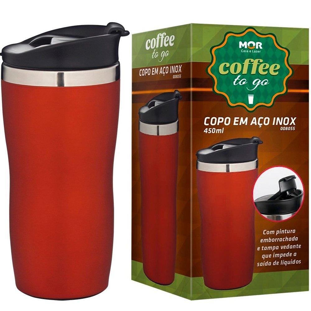 Copo Aço Inox 450 Ml Coffee To Go - Mor - Vermelho é bom? Vale a pena?