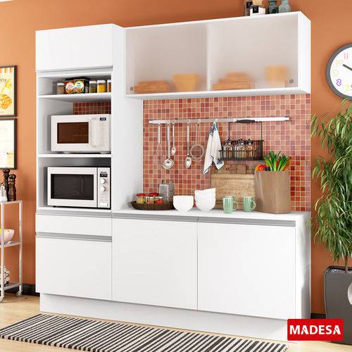 Cozinha Compacta 6 Portas Topázio G200860909 Branco - Madesa é bom? Vale a pena?