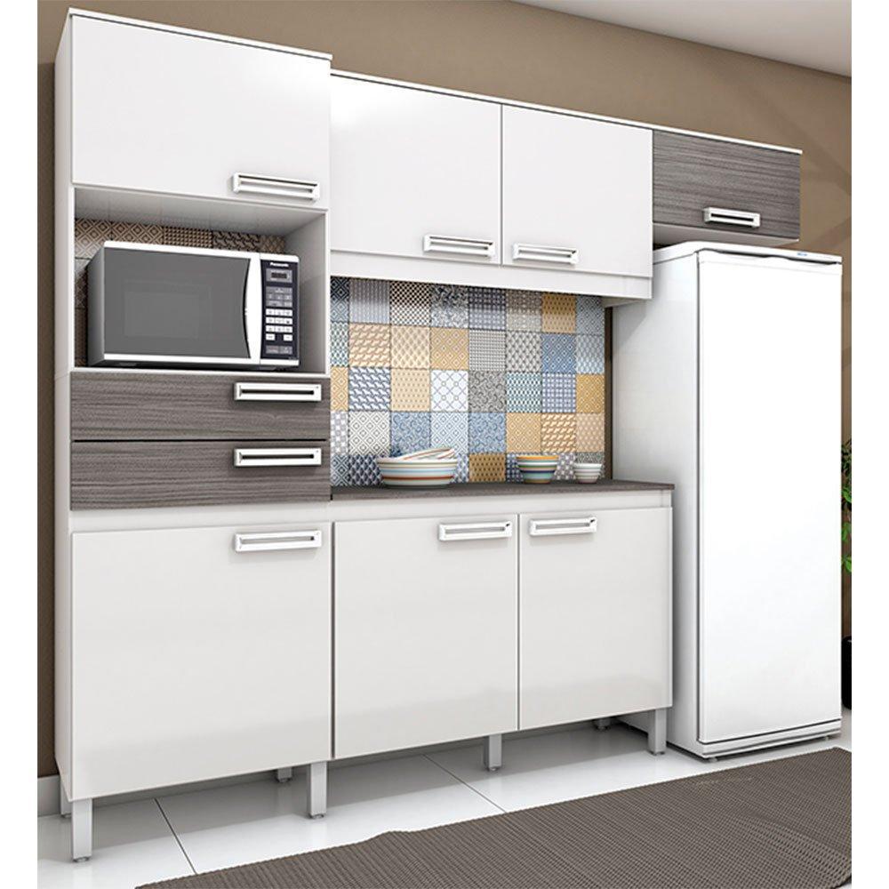 Cozinha Compacta Brizz B107 Com 7 Portas 2 Gavetas - Henn - Branco Com Cinza é bom? Vale a pena?