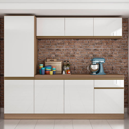Cozinha Compacta C/ Tampo 2400 Pietra – Genialflex. - Castanho / Branco é bom? Vale a pena?