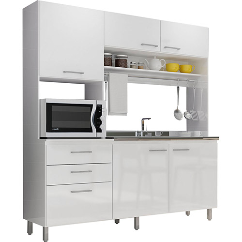 Cozinha Compacta Completa Móveis LC310BC/BC 4 Peças com Paneleiro e Gavetas Branco é bom? Vale a pena?