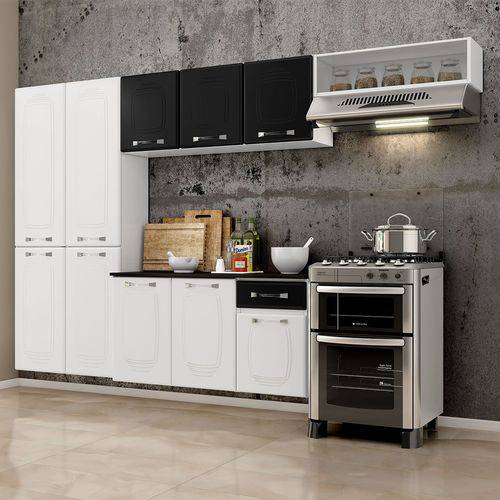 Cozinha Completa em Aço Novitá Smart 4 Peças 10 Pt Balcão Panel Aéreo Nicho Branco/preto - Telasul é bom? Vale a pena?
