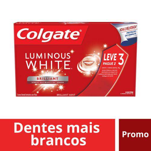 Creme Dental Colgate Luminous White 3x70g é bom? Vale a pena?