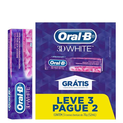 Creme Dental 3d White Brilliant Fresh Oral-B - Creme Dental Pack 2 é bom? Vale a pena?