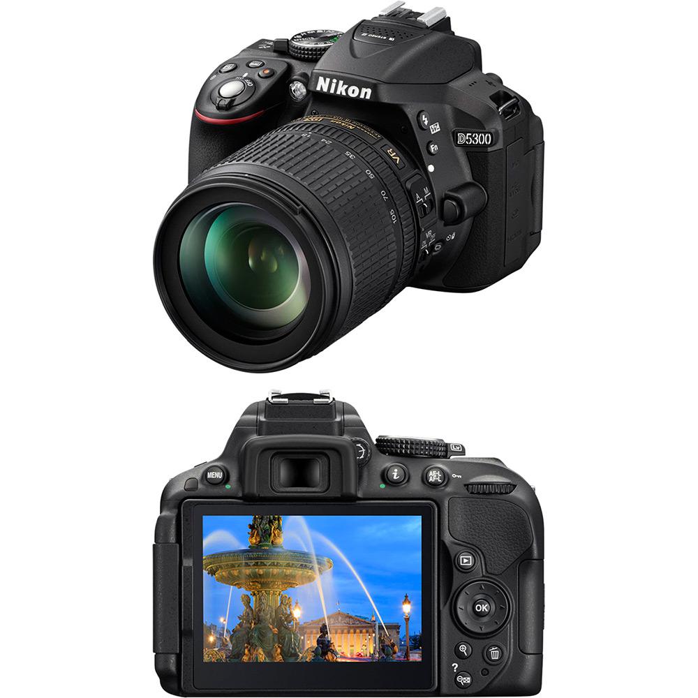 Câmera Digital DSLR Nikon D5300 sensor CMOS DX 24.2MP 18-55mm Preta é bom? Vale a pena?