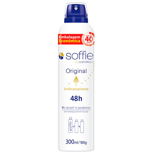 → Desodorante Antitranspirante Soffie Original 48h Aerosol 300ml é Bom Vale A Pena