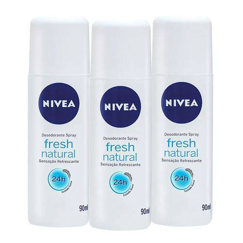 Desodorante Nivea Spray Fresh Natural 24h C/ 3 Unid de 90mL é bom? Vale a pena?