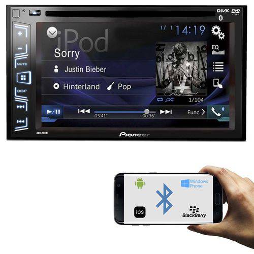 DVD Player Automotivo Pioneer AVH-298BT 2 Din 6,2 Pol Bluetooth USB AUX CD AM FM MP3 RCA Microfone é bom? Vale a pena?