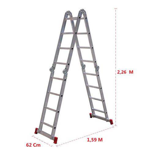 Escada Articulada Botafogo Lar&Lazer 4 X 4 em Alumínio 16 Degraus é bom? Vale a pena?
