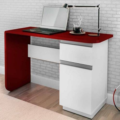 Escrivaninha Office Click Branco Vermelho é bom? Vale a pena?