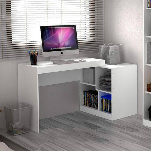 Escrivaninha Multifuncional 2 em 1 com 4 Nichos HO-2904 Home Office Hecol Móveis Branco TX/Branco é bom? Vale a pena?