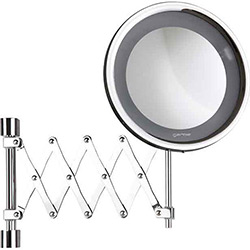 Espelho cosmético de parede com braço sanfonado, iluminação e lente de aumento - Gardie Flex Lux - - CrysBel é bom? Vale a pena?