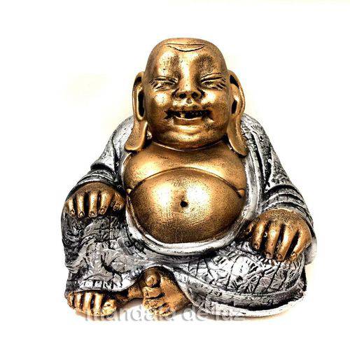 Buda Chines Sorridente da Riqueza Dourado e Prateado 16cm - 305 é bom? Vale a pena?