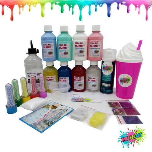 Faça Sua Slime com Kit Slime Completo Colas Coloridas + Jelly Cubes + Neve + Copo Ine Slime é bom? Vale a pena?
