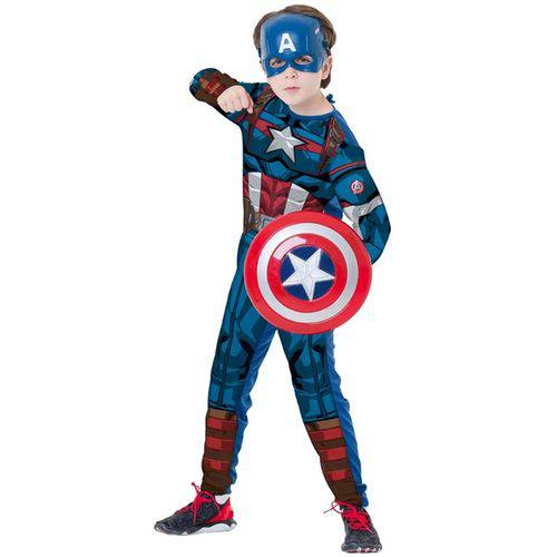 Fantasia Capitão América Clássico Infantil Longo com Escudo e Máscara é bom? Vale a pena?