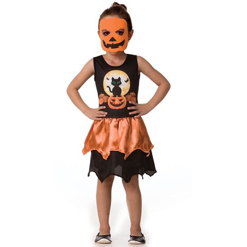 Fantasia de Halloween Abobora Infantil Feminina com Máscara é bom? Vale a pena?