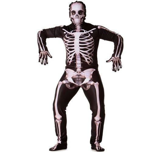 Fantasia de Halloween Adulta Masculino Luxo Esqueleto com Máscara e Luvas é bom? Vale a pena?