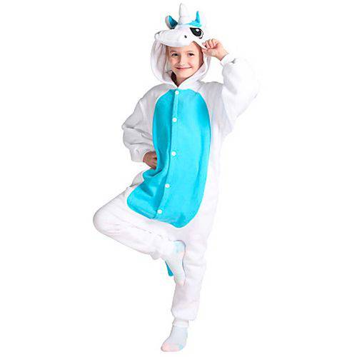 Fantasia Macacão de Unicórnio Kigurumi Infantil Branco e Azul com Capuz é bom? Vale a pena?