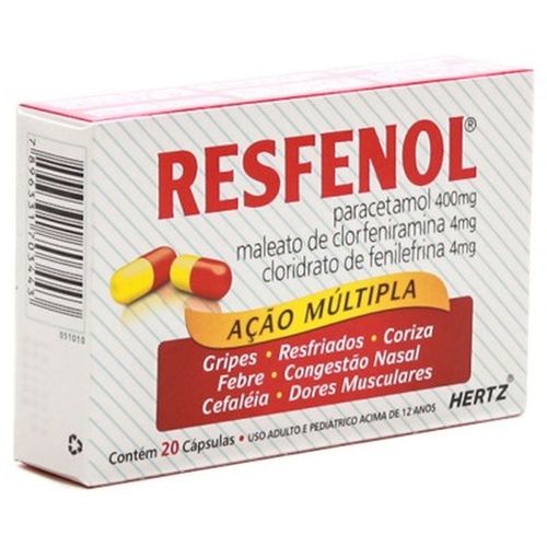 Fenilefrina + Paracetamol + Clorfeniramina - Resfenol C/20cps é bom? Vale a pena?