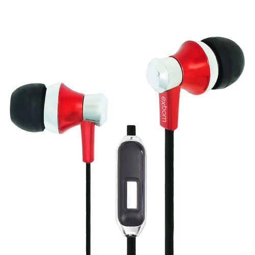 Fone de Ouvido com Microfone e Controle para Atender Chamadas Smartphones e MP3- Exbom -EF-G20MV - Vermelho é bom? Vale a pena?