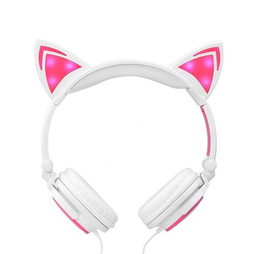 Fone de Ouvido Orelhas de Gato com LED Branco Rosa é bom? Vale a pena?