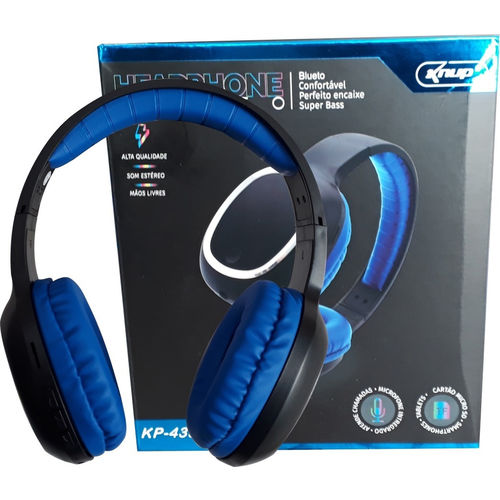 Fone Ouvido Bluetooth Mp3 Sem Fio Cartão Micro Sd Fm Headphone Azul é bom? Vale a pena?