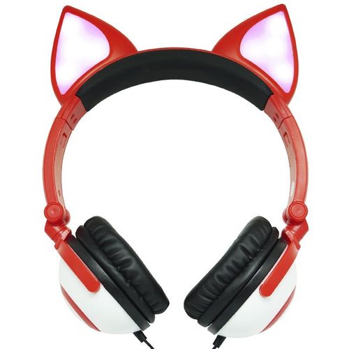 Fone Ouvido Headphone com Fio Estéreo Orelha Gato Gatinho Led Infantil P2 Exbom Hf-c30 Vermelho é bom? Vale a pena?