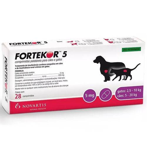 Fortekor Flavour 5 Novartis Cães e Gatos 28 Comprimidos é bom? Vale a pena?