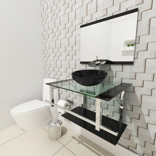 Gabinete de Vidro 60cm para Banheiro Estônia Preto é bom? Vale a pena?