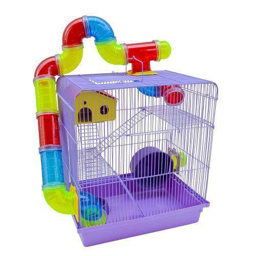 Gaiola Hamster 3 Andares Labirinto Tubos Coloridos Completa Lilas é bom? Vale a pena?